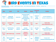 Tablet Screenshot of birdeventsintexas.com